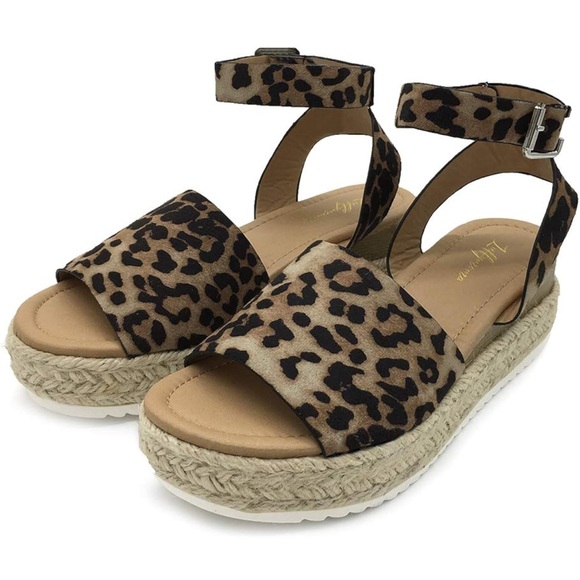 Animal print platform espadrilles size 7 - Picture 1 of 10